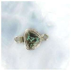  CARICO LAKE TURQUOISE TRIANGLE CLASP STERLING GREEN #1 