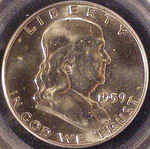 1959 D 50c PCGS MS 65 FBL ~ GEM FRANKLIN HALF DOLLAR  