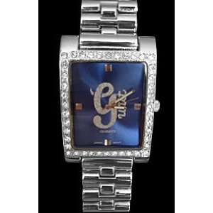  Iced Platinum G Unit Square Watch, Blue 