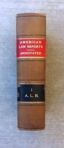 AMERICAN LAW REPORTS ANNOTATED VOLS. 1 175 1919 1948  