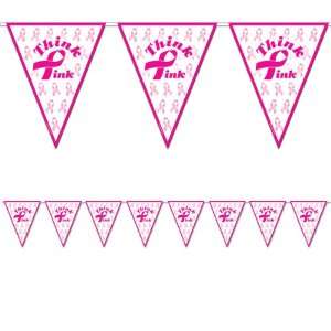 Pink Ribbon Pennant Banner Case Pack 96 