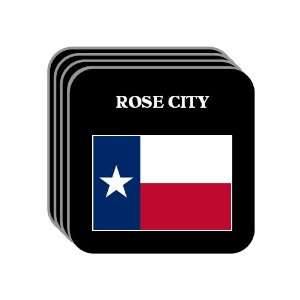 US State Flag   ROSE CITY, Texas (TX) Set of 4 Mini Mousepad Coasters