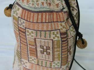 Ethnic Woven Tan Hippie Shoulder Tote Pouch Handbag  