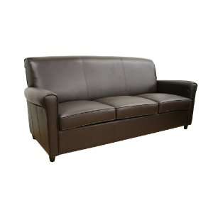  Alba Brown Leather Contemporary Sofa Furniture & Decor