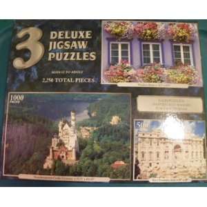  3 Deluxe Jigsaw Puzzles 2,250 pcs Window Boxes (750pcs 