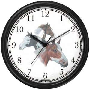  Horse Collage   Three Paints   JP   Horse Wall Clock by 