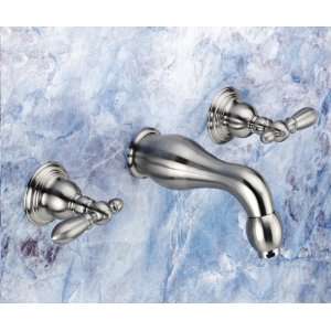   Wallmount Lavatory Faucet W/ Metal Cross Handles 810 E4 PVD PVD Brass