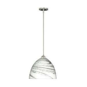   Nickel Tania Contemporary / Modern Single Light Pendant with Marbl