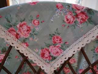 Rosary At Home Vintage Rose Cotton Table Cloth * Lace L  