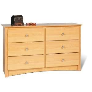 Prepac Sonoma Maple Condo Sized 6 Drawer Dresser