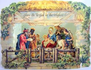 Large Pop Up Nativity Scene Christmas Greeting Card  
