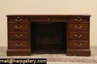 Executive Vintage Walnut Office Desk  