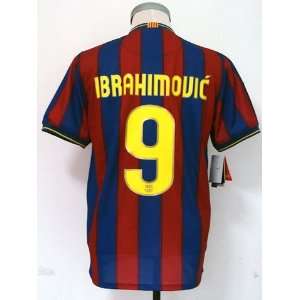  Barcelona home 09/10 # 9 Ibrahimovic size M soccer jersey 