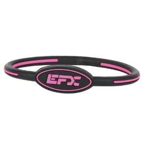  EFX Silicone Oval Wristband   Large   Black with Pink   8 