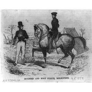  Mounted,foot police,Melbourne,Australia,1854,Gleasons 