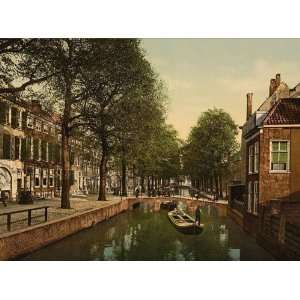 Vintage Travel Poster   The New Uitleg (canal) Hague Holland 24 X 18