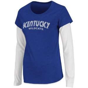 Kentucky Wildcats Womens Cascade Double Layer T Shirt   Royal Blue 