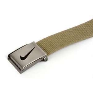 Nike Golf Mens Cutout Military Buckle Denim Belt Sports 