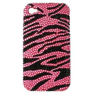    Swarovski Crystal Zebra Print Pink iPhone 4G Case Electronics