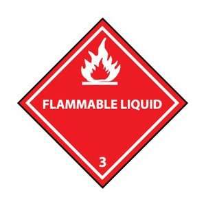  DL161AL   DOT ShippingLabels, Flammable Liquid 3, 4 x 4 