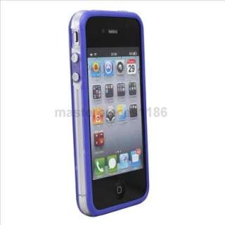 Blue flexi Protection Bumper Case for Apple iPhone 4 4G  