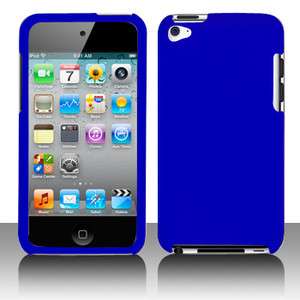 New Apple iPod Touch 4 Dark Blue Txt Faceplate Accessory Case Cover 