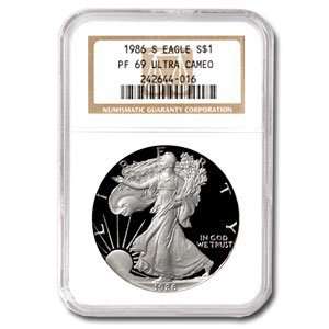   1986 S (PROOF) Silver American Eagle   PF 69 UCAM NGC 