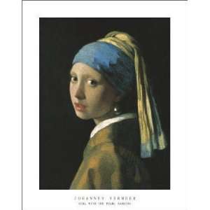 Girl with the Pearl Earring by Johannes Vermeer   28 x 22 inches 