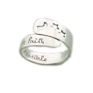  Far Fetched Adjustable Sterling Silver Faith Ring Far Fetched 