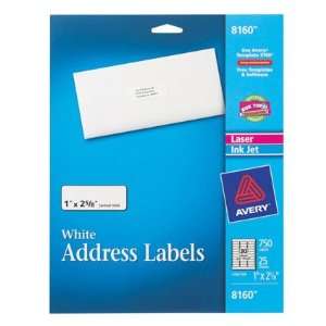   Jet Address Labels 25 Sheets, 750 Labels (Avery 8160)