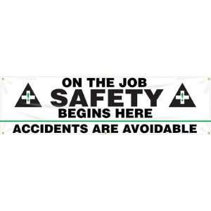   Here, Accidents are Avoidable Banner, 96 x 28