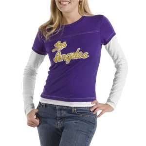  Los Angeles Lakers Womens Hardwood Classic Long Sleeve 