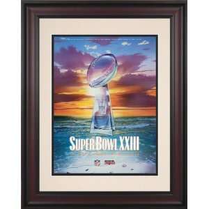 Framed 10.5 x 14 Super Bowl XXIII Program Print  Details 1989, 49ers 