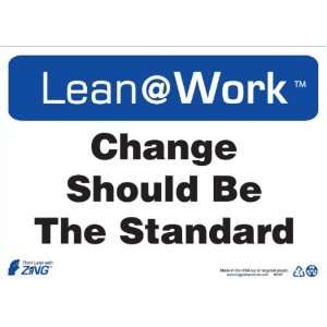 Zing Lean Processes Sign, Header Lean at Work, Change Should Be The 