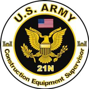 United States Army MOS 21N Construction Equipment Supervisor Decal 