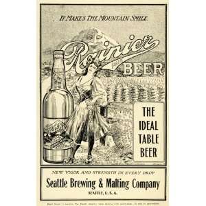 1907 Ad Seattle Brewing & Malting Co. Rainier Beer   Original Print Ad
