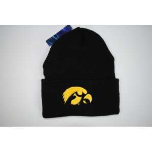  Iowa Hawkeyes Black Cuffed Beanie Cap Winter Hat 