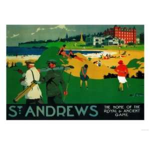  St. Andrews Vintage Poster   Europe Giclee Poster Print 