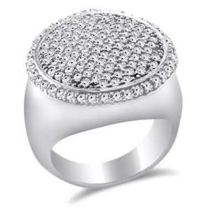  Big Circle Ring Round Fashion Band CZ Sterling Silver (1 