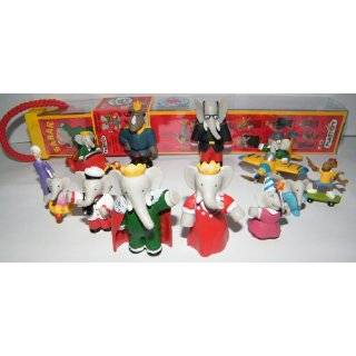 Babar the Elephant Figure Toy Set of 12 in a Neat Display Case by 