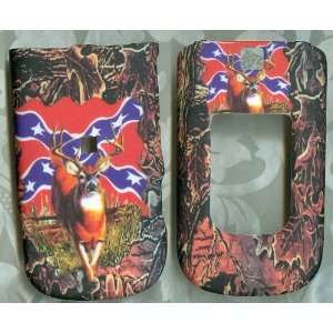 Nokia 6350 AT&T 3G rubberized phone cover case camo rebel flag w