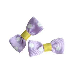  Royal Polka Dot Purple Hair Bow Beauty