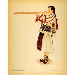  1937 Costume Romanian Peasant Woman Turda Romania Print 