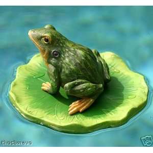    Light Green Frog on Lily Pad FLoats in pool or pond
