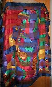 BOLD Art Inspired PICASSO TYPE Large Multi Color SCARF  