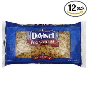 DaVinci Egg Noodles Extra Wide, 12 ounces (Pack of12)  