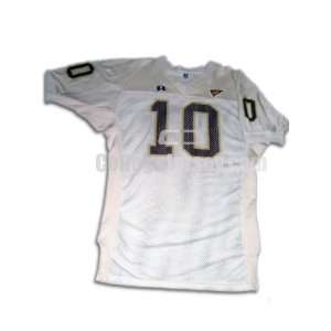White No. 10 Game Used Central Michigan Russell Football Jersey 