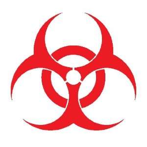  Biohazard warning sign decal 4 x 3.75 