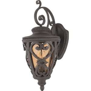 French Quarter One Light Outdoor Wall Lantern in Marcado Black