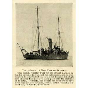  1912 Print Adamant Warship British Navy Submarine Depot 